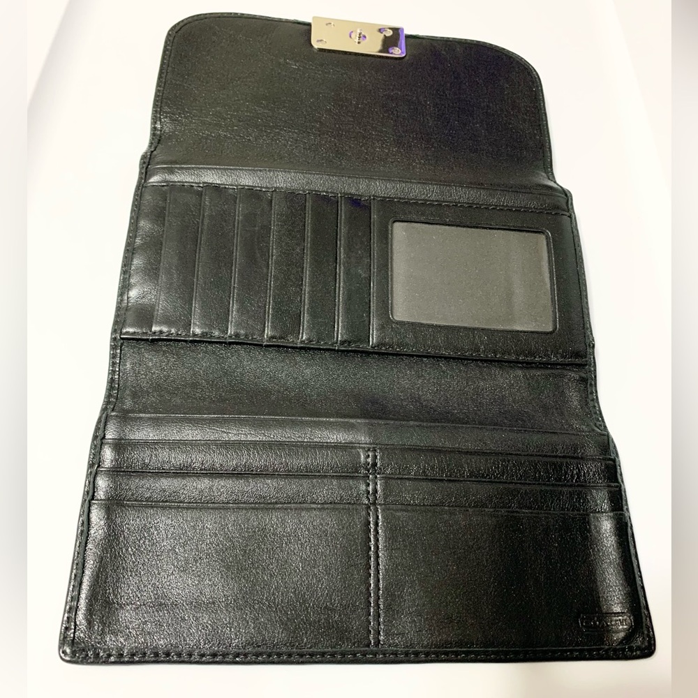 Coach Kristin Op Art Signature Check Book Flap Wallet & Checkbook - Picture 4 of 16